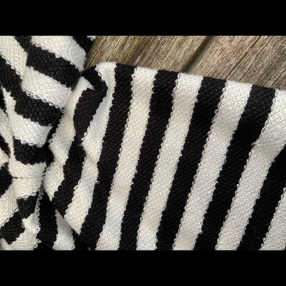 Tristan Stripe statement Jacket with hoodie  size Large Black/white - Picture 5 of 8